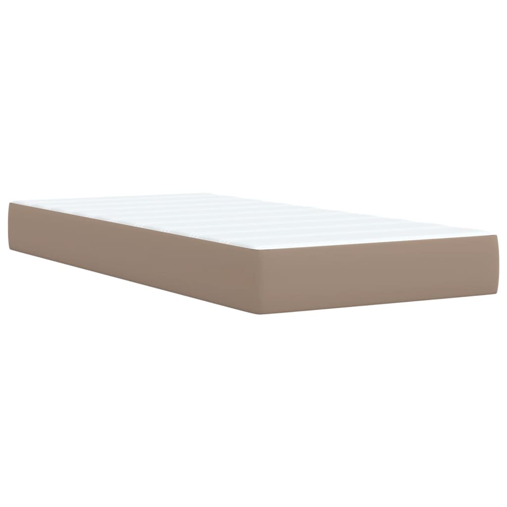 Matelas à sommier tapissier cappuccino-marron 100x200cm cuir artificiel