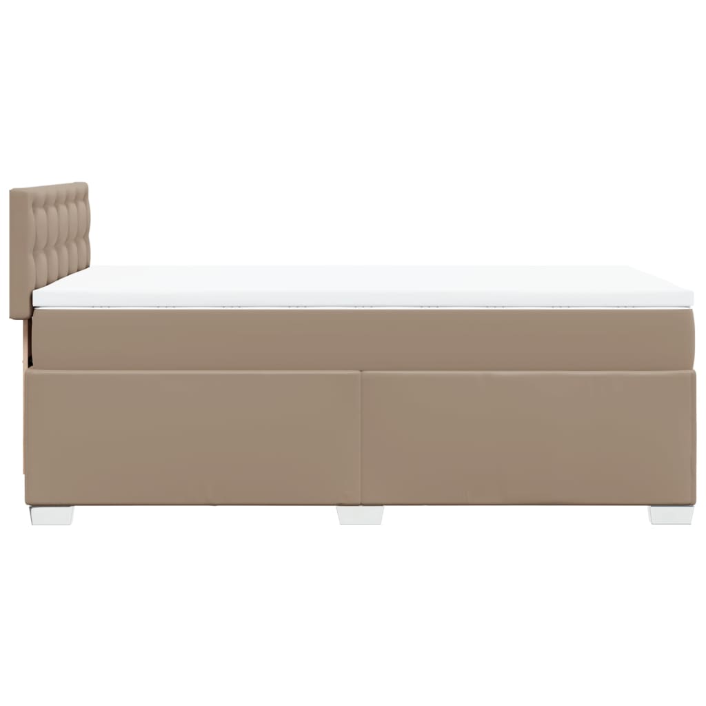 Matelas à sommier tapissier cappuccino-marron 100x200cm cuir artificiel