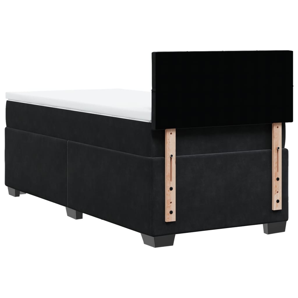 Sommier tapissier avec matelas noir 80x200 cm velours