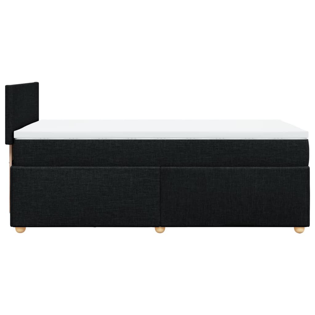 Lit à sommier tapissier avec matelas tissu noir 80x200 cm
