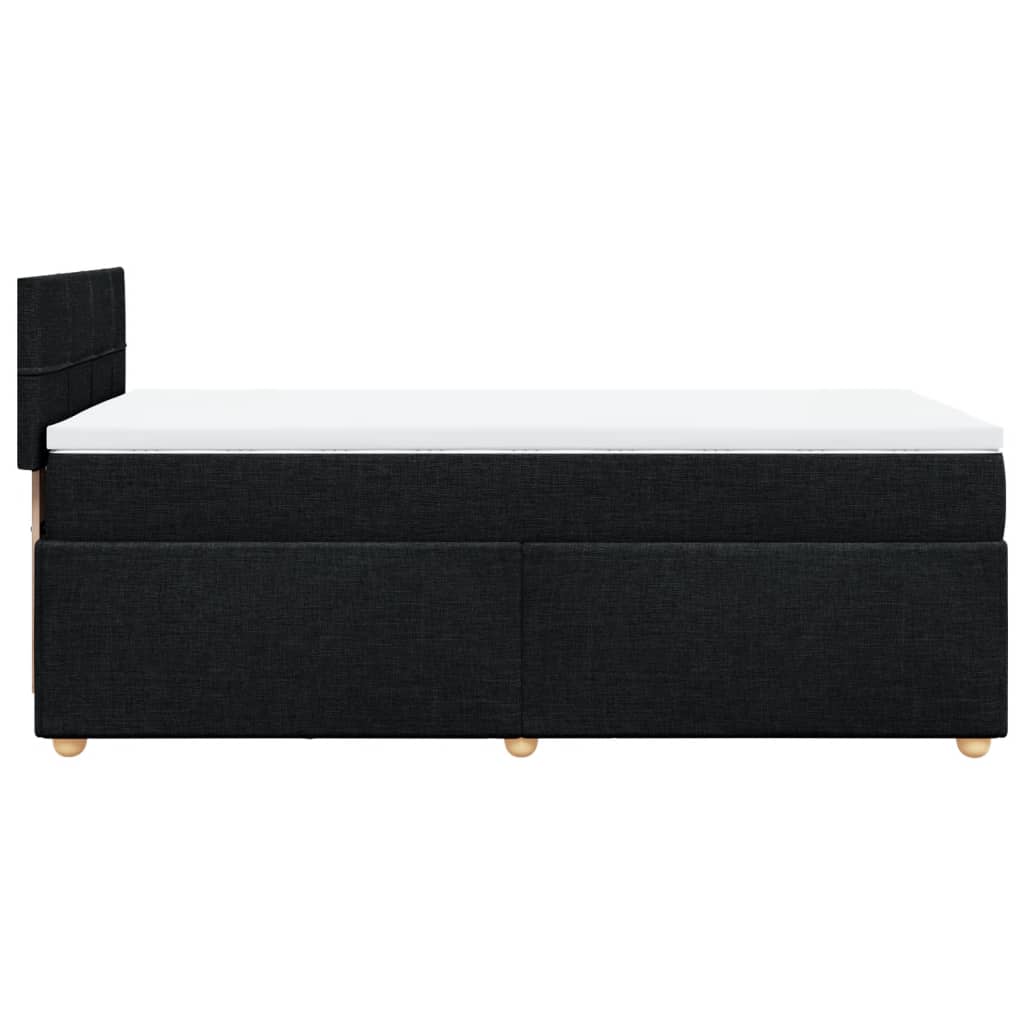 Lit à sommier tapissier avec matelas tissu noir 80x200 cm