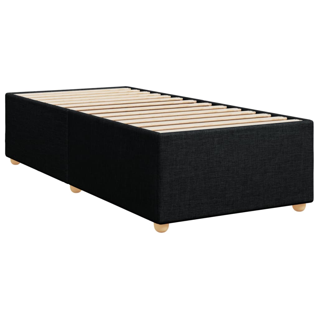Lit à sommier tapissier avec matelas tissu noir 80x200 cm