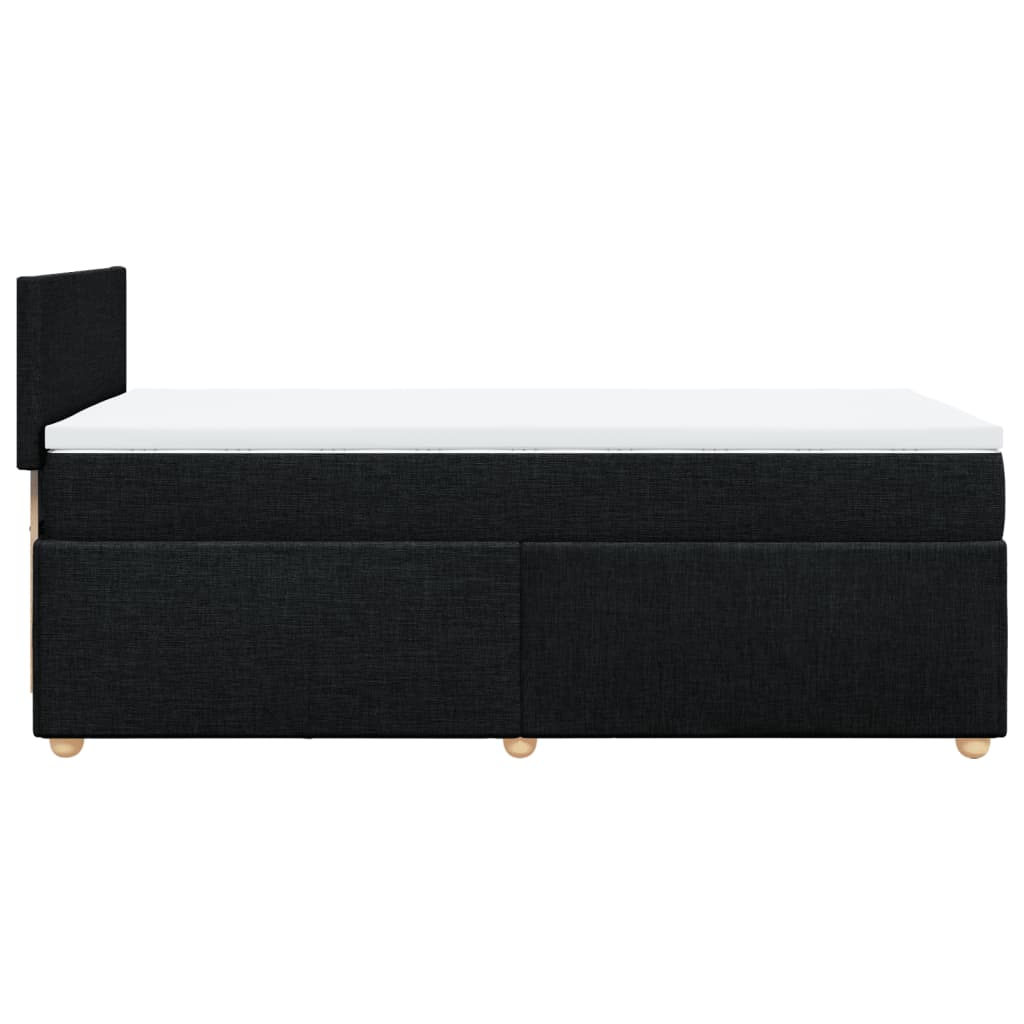 Lit sommier tapissier avec matelas tissu noir 90x190 cm