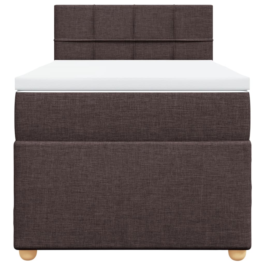 Boxspringbett mit Matratze Dunkelbraun 90x200 cm Stoff