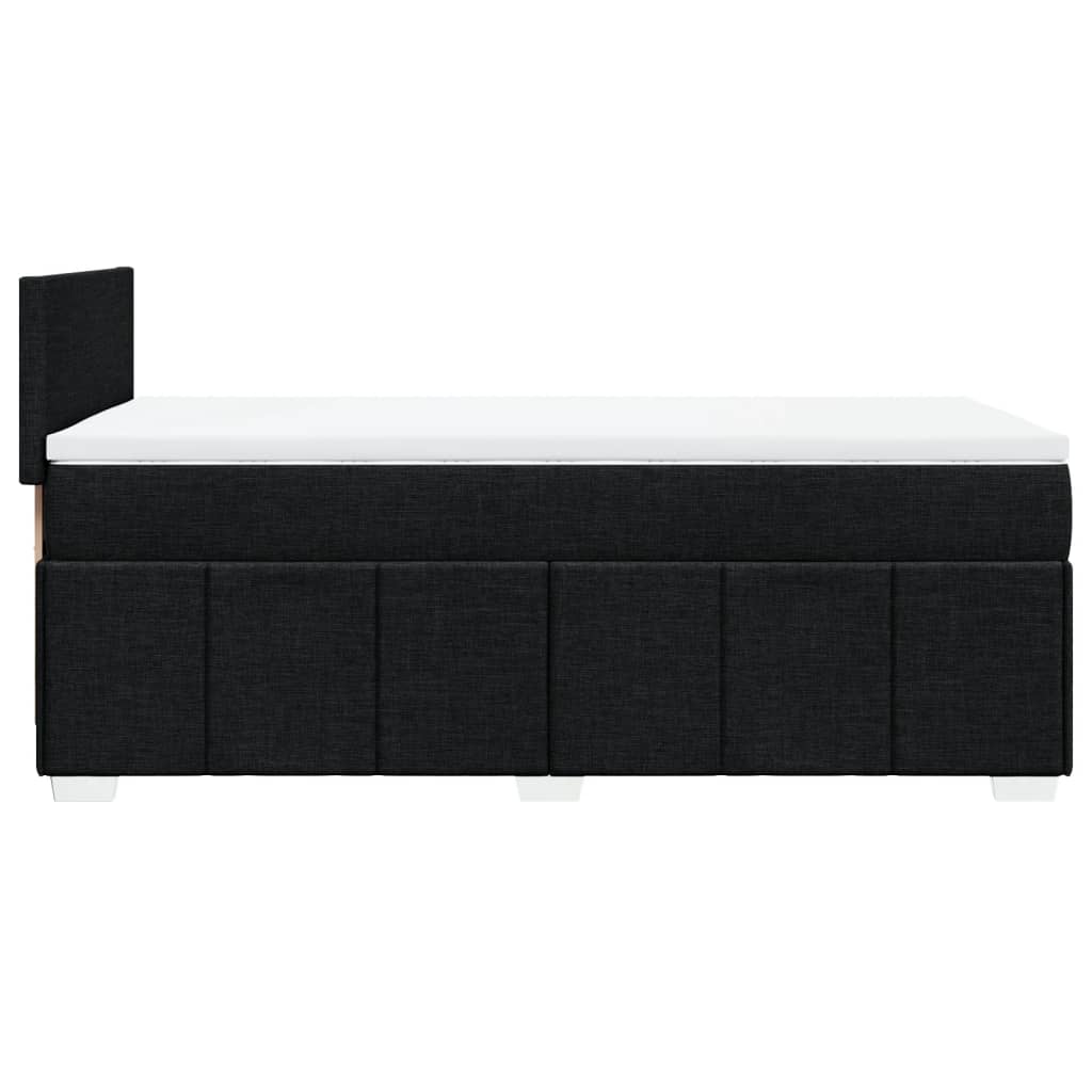 Lit à sommier tapissier avec matelas tissu noir 80x200 cm