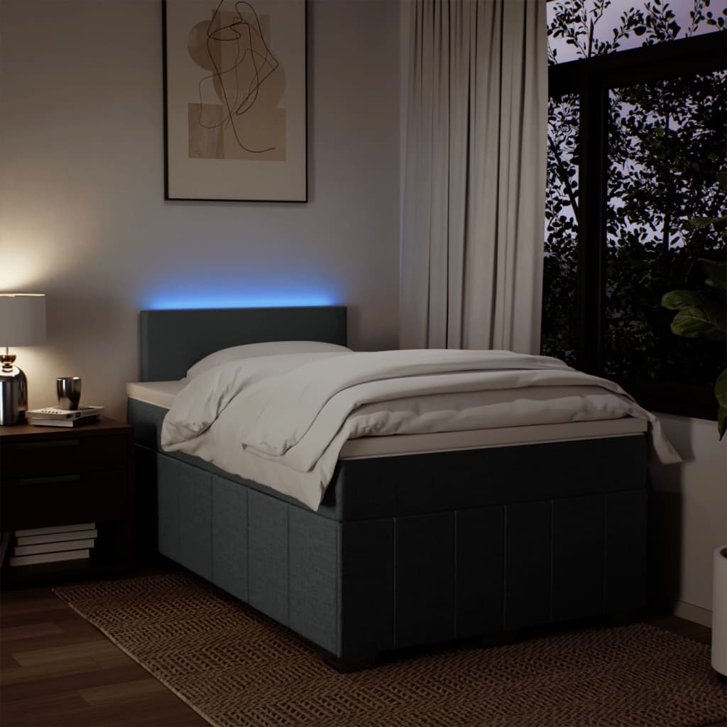 Boxspringbett mit Matratze Dunkelgrau 120x190 cm Stoff