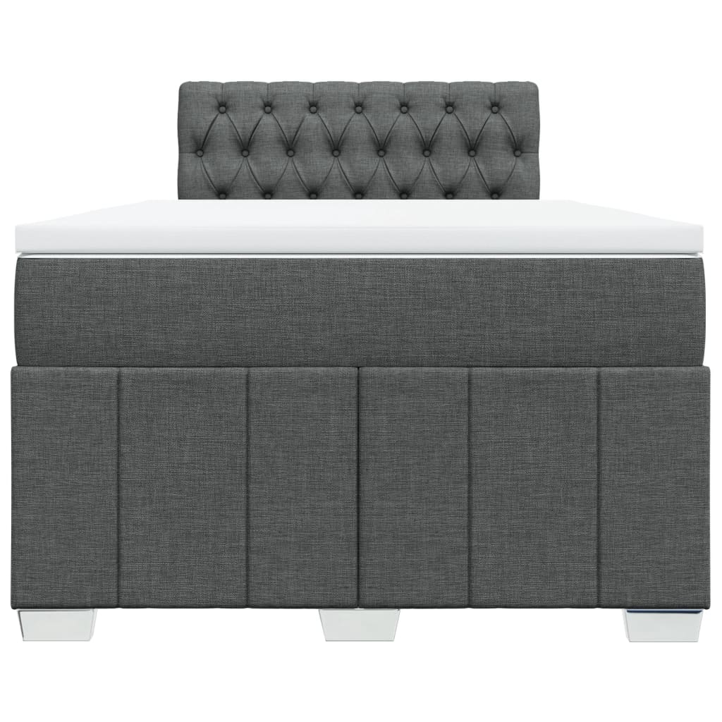 Boxspringbett mit Matratze Dunkelgrau 120x190 cm Stoff