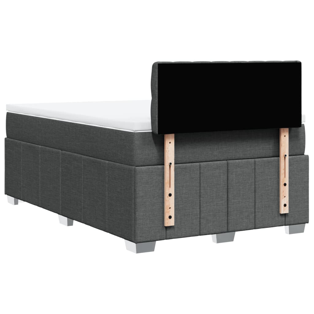 Boxspringbett mit Matratze Dunkelgrau 120x190 cm Stoff