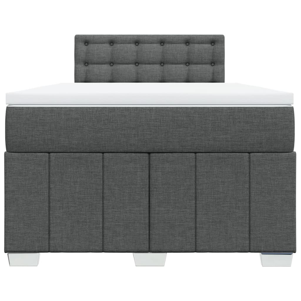 Boxspringbett mit Matratze Dunkelgrau 120x190 cm Stoff