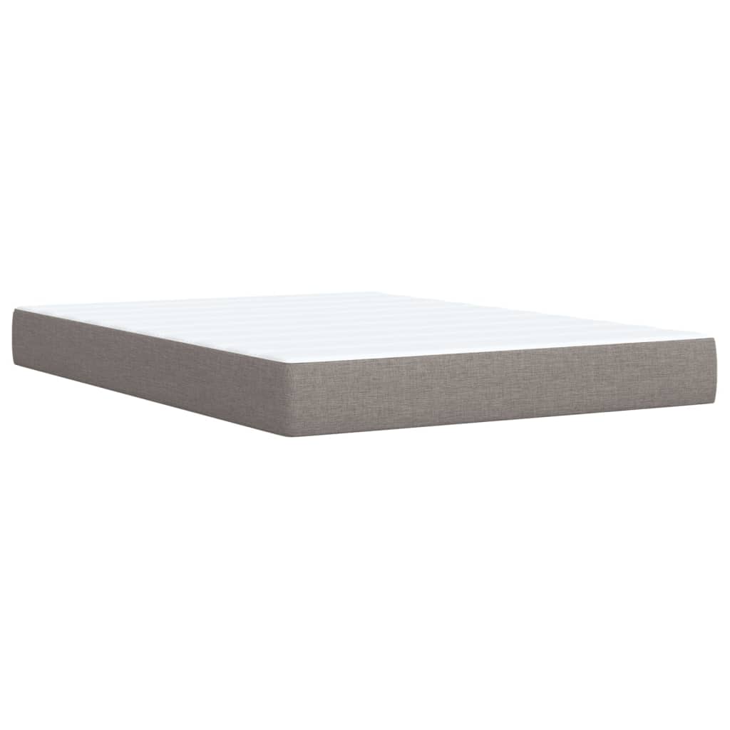 Lit sommier tapissier avec matelas tissu taupe 160x200 cm