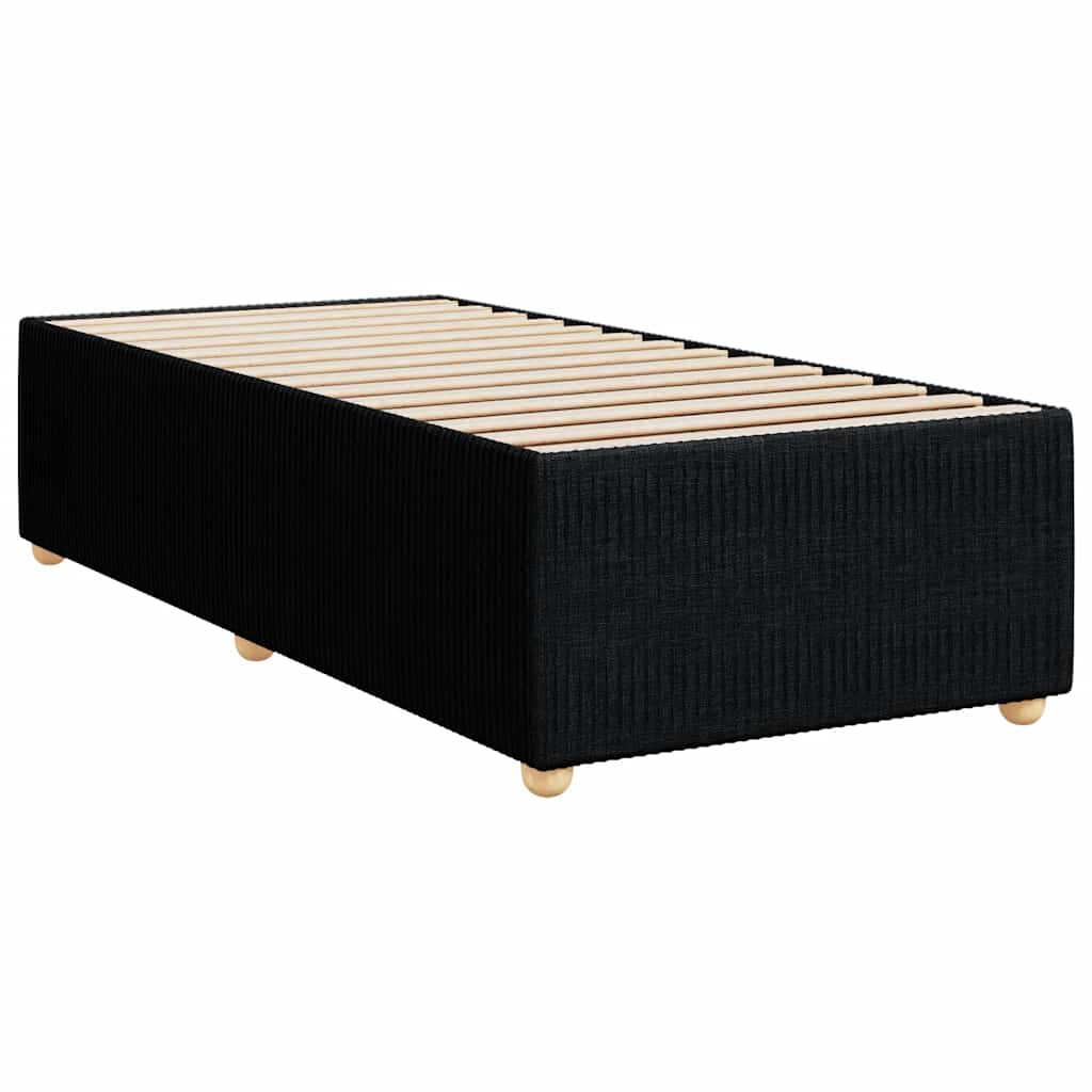 Lit à sommier tapissier avec matelas tissu noir 80x200 cm