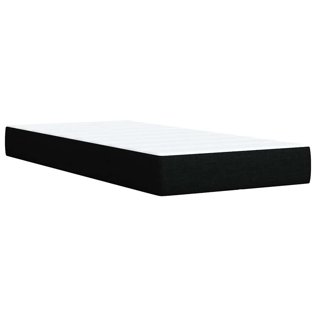 Lit à sommier tapissier avec matelas tissu noir 80x200 cm
