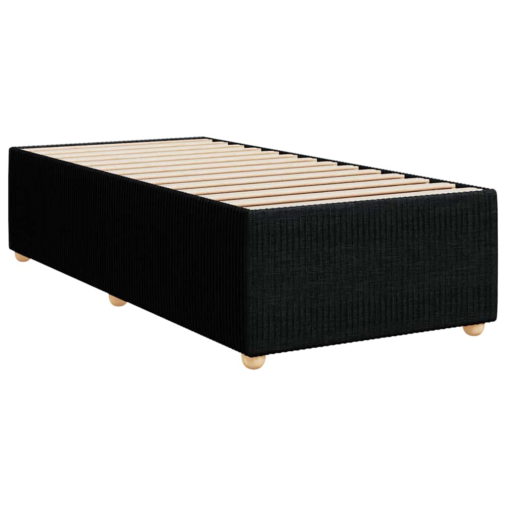 Lit à sommier tapissier avec matelas tissu noir 80x200 cm