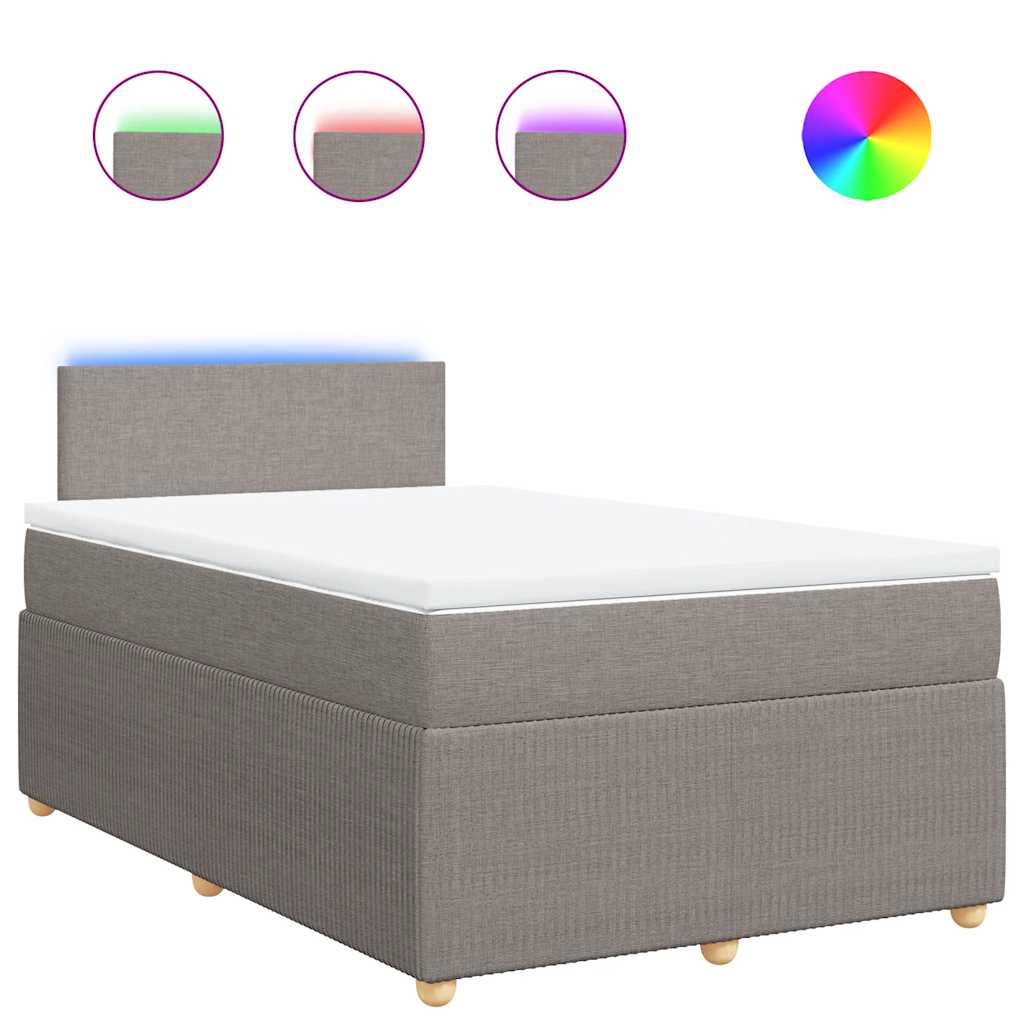 Boxspringbett mit Matratze Taupe 120x200 cm Stoff