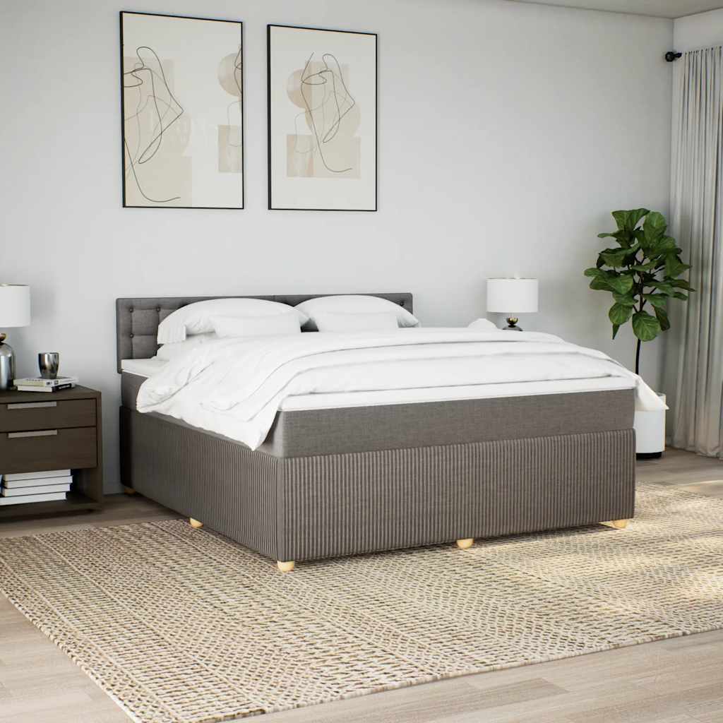 Boxspringbett mit Matratze Taupe 180x200 cm Stoff