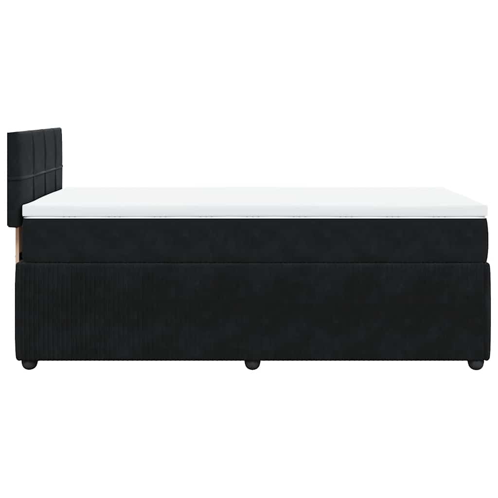 Sommier tapissier avec matelas noir 80x200 cm velours
