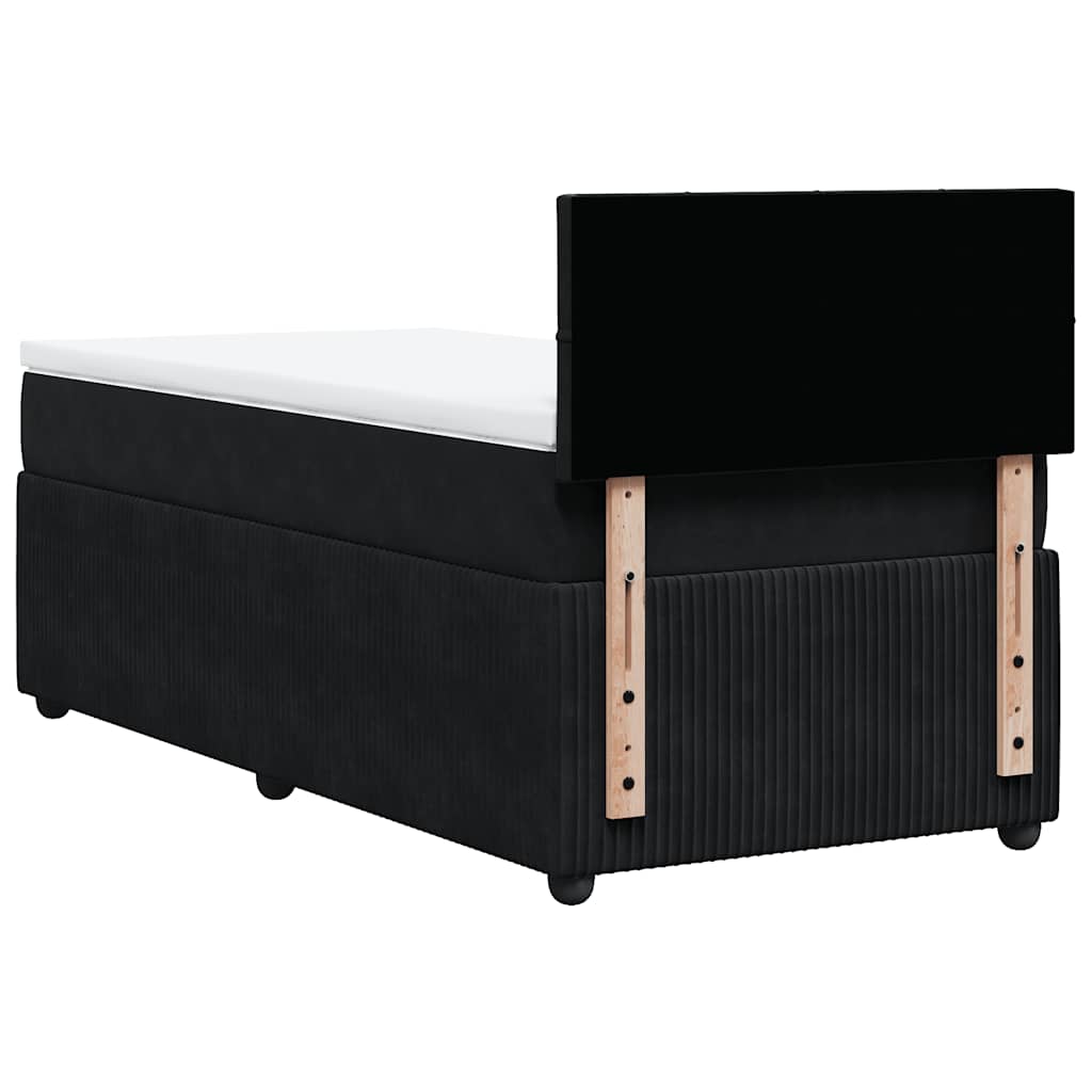 Sommier tapissier avec matelas noir 80x200 cm velours