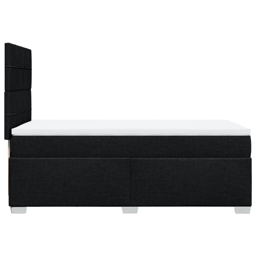 Box spring bed with mattress black 80x200 cm fabric