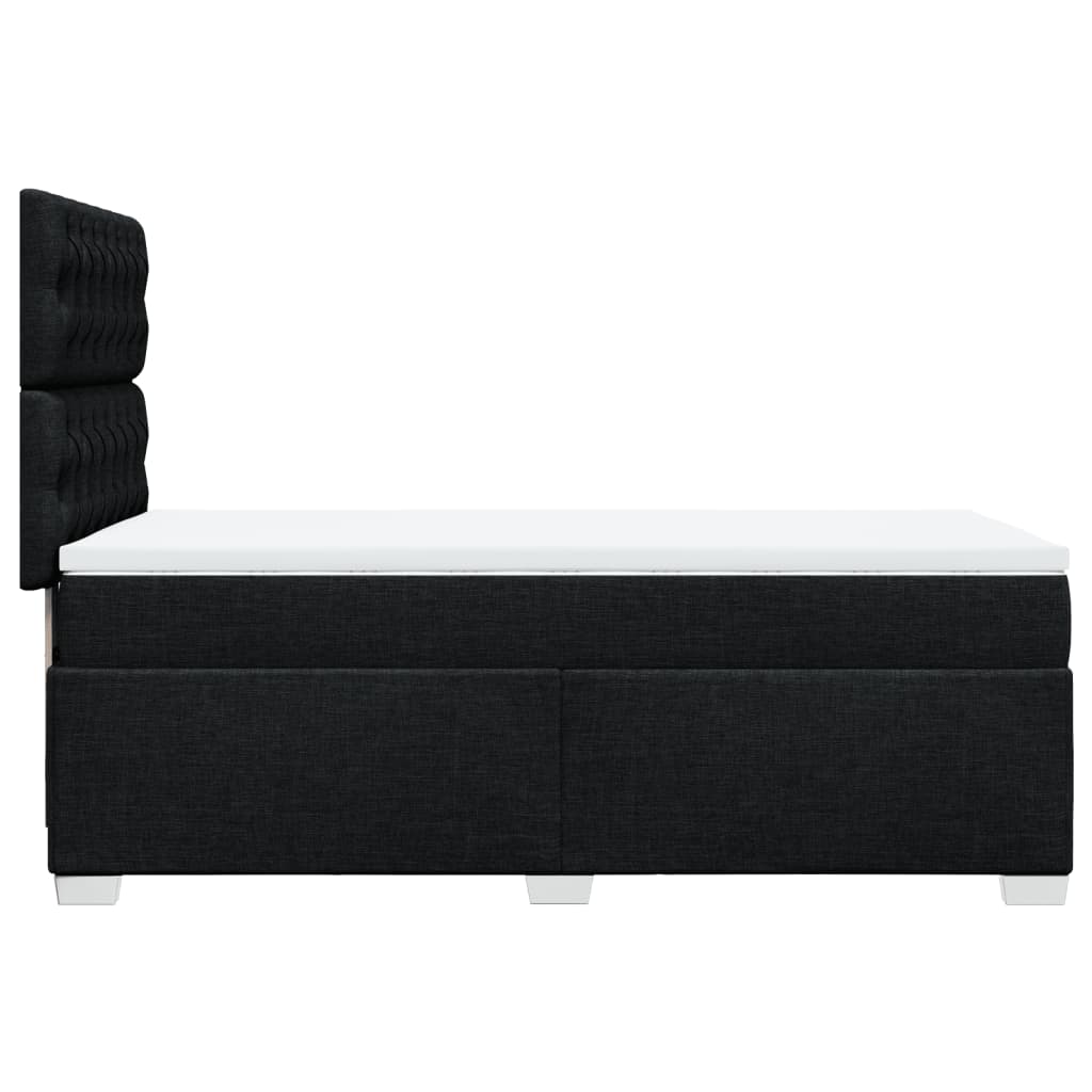Box spring bed with mattress black 80x200 cm fabric