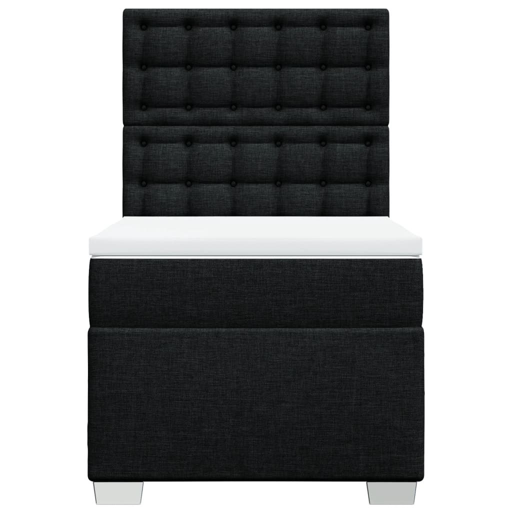 Box spring bed with mattress black 80x200 cm fabric
