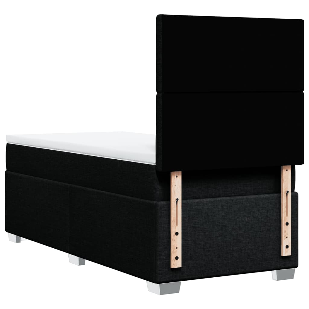 Box spring bed with mattress black 80x200 cm fabric