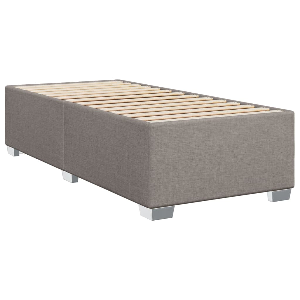 Lit sommier tapissier avec matelas tissu taupe 90x200 cm
