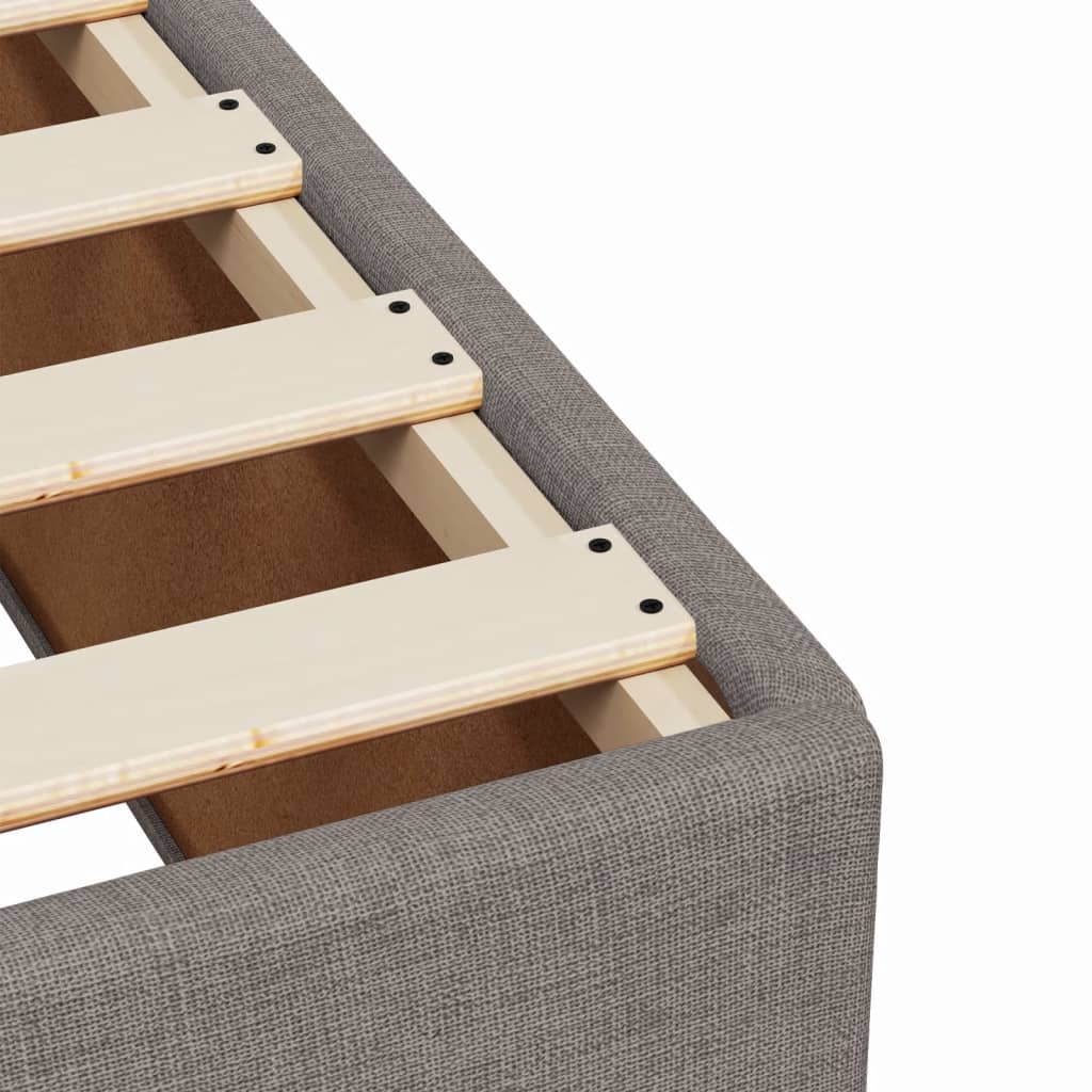 Lit sommier tapissier avec matelas tissu taupe 90x200 cm