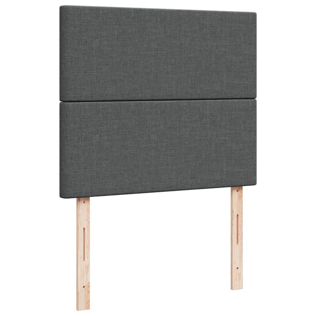 Box spring bed with mattress dark grey 120x200 cm fabric