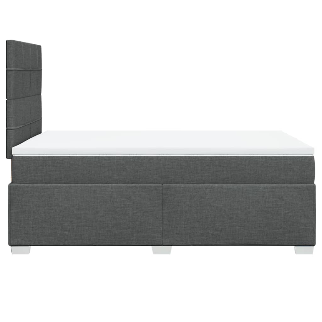 Box spring bed with mattress dark grey 120x200 cm fabric