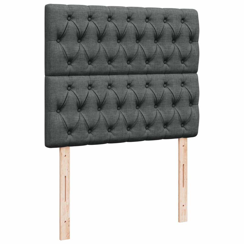 Lit sommier tapissier avec matelas tissu gris foncé 120x200 cm
