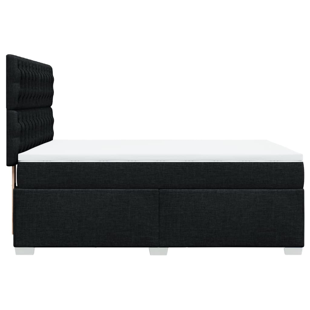 Boxspringbett mit Matratze Schwarz 140x190 cm Stoff