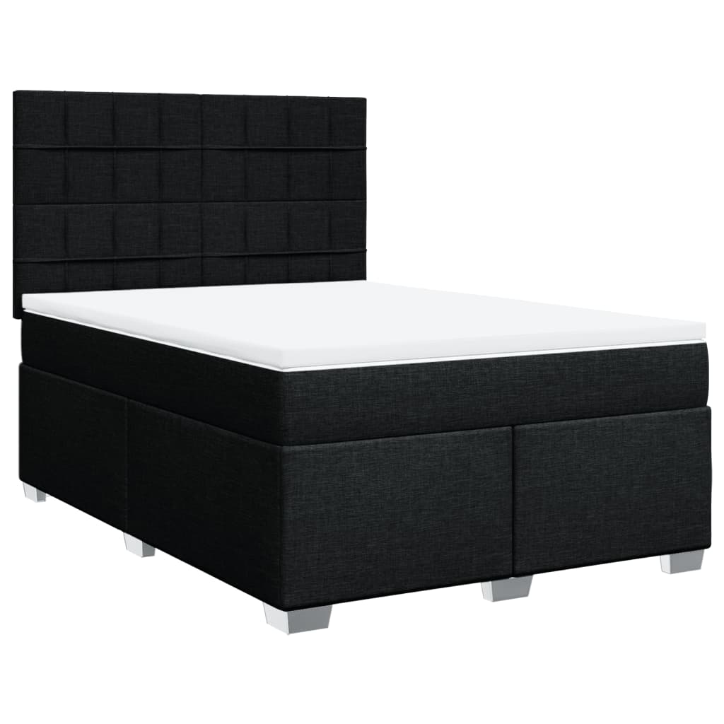 Box spring bed with mattress black 160x200 cm fabric