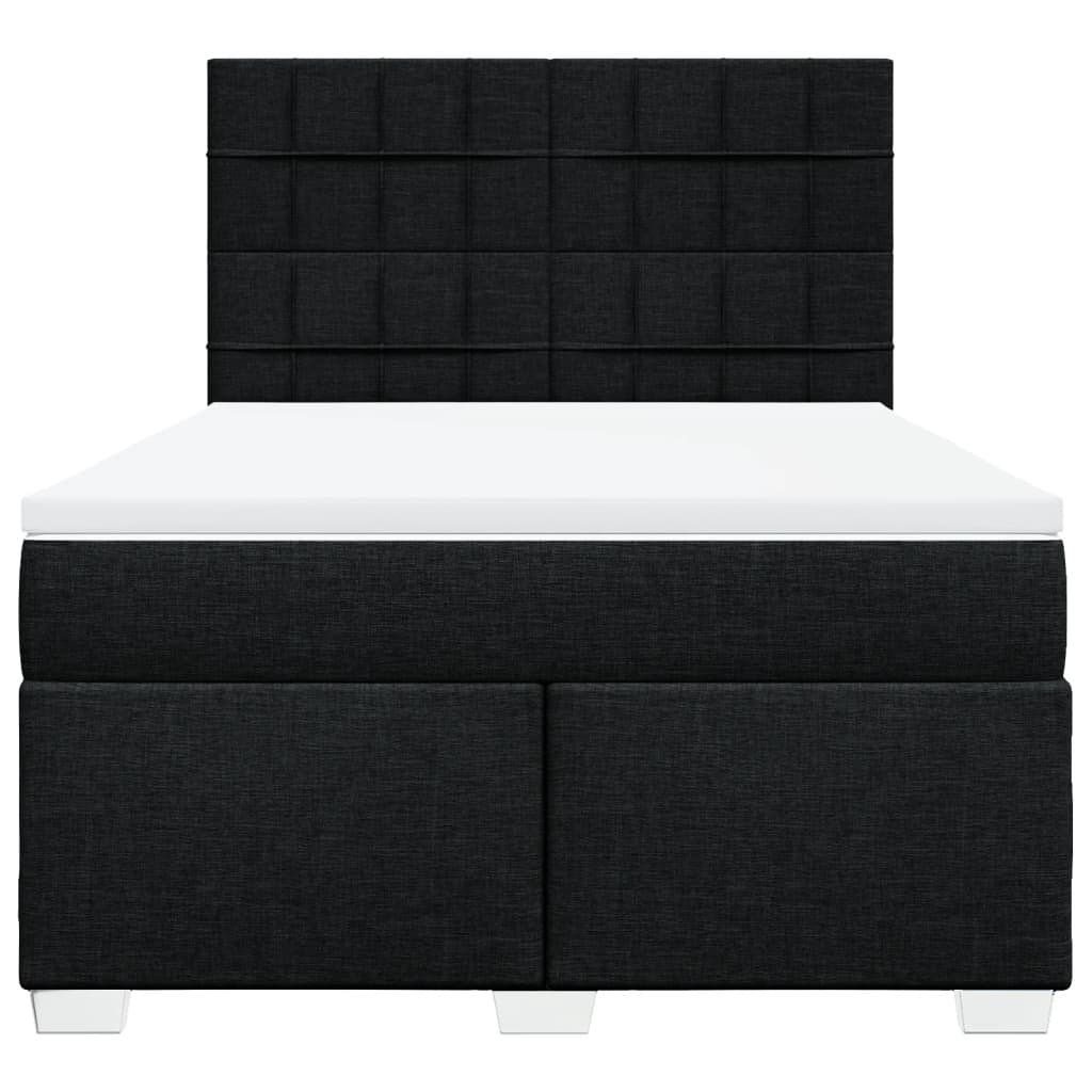 Box spring bed with mattress black 160x200 cm fabric