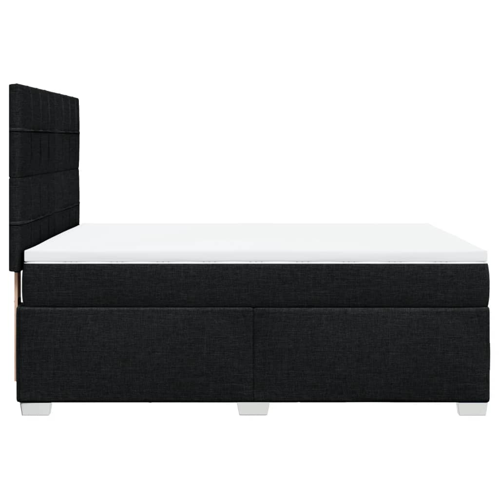 Box spring bed with mattress black 160x200 cm fabric