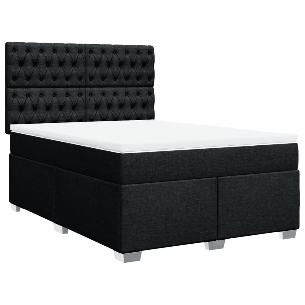 Box spring bed with mattress black 160x200 cm fabric