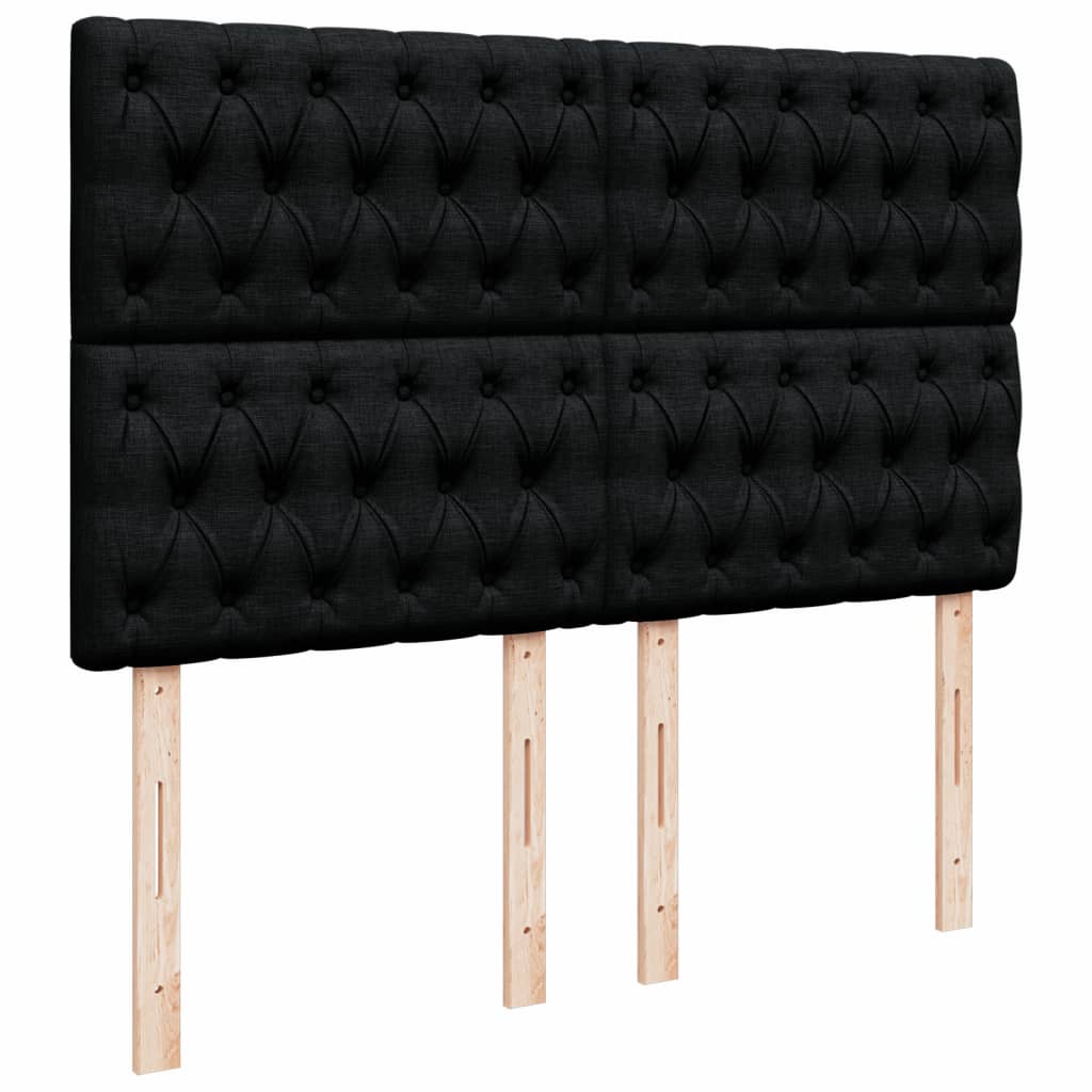 Box spring bed with mattress black 160x200 cm fabric