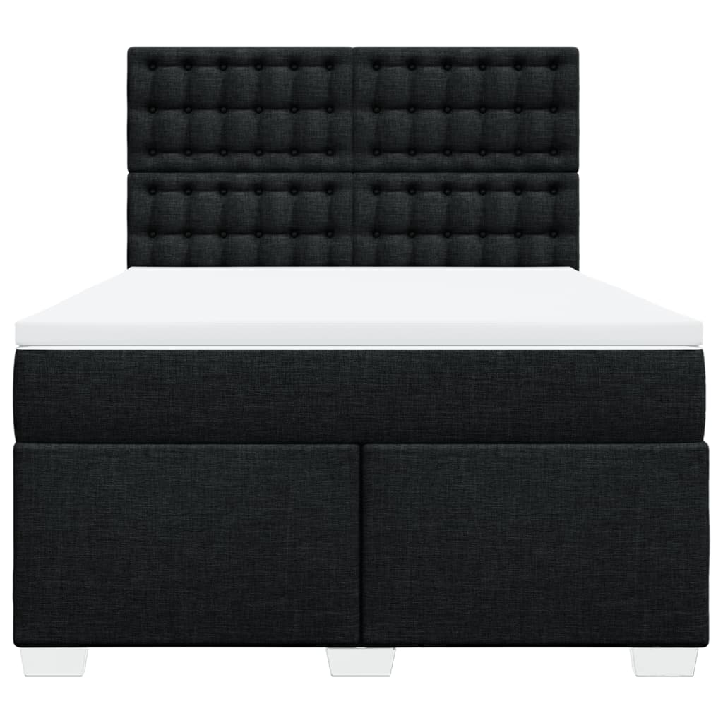 Box spring bed with mattress black 160x200 cm fabric