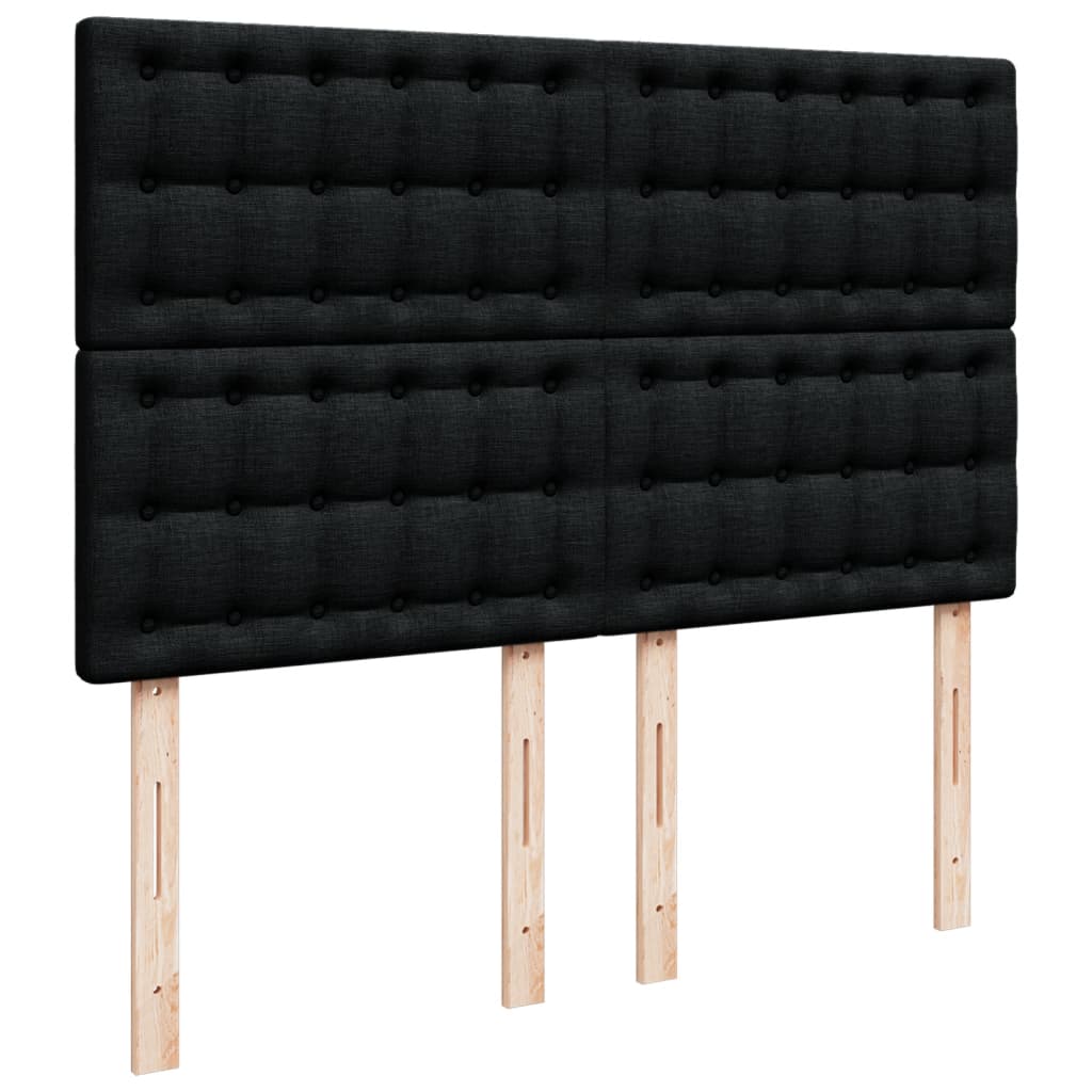 Box spring bed with mattress black 160x200 cm fabric