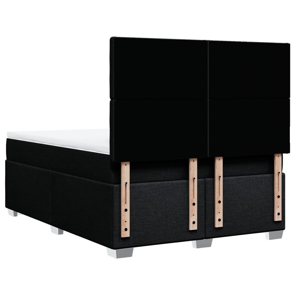Box spring bed with mattress black 160x200 cm fabric