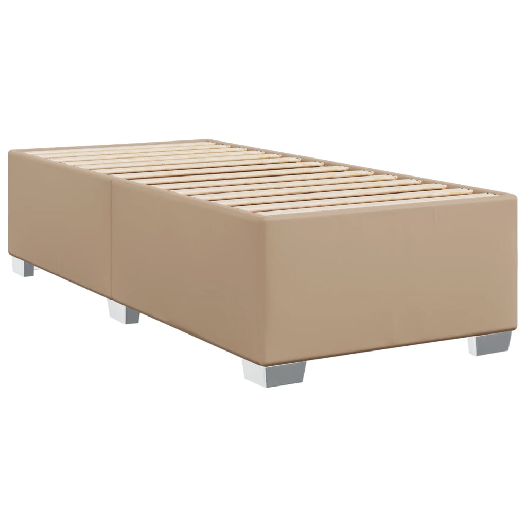 Matelas à sommier tapissier cappuccino-marron 100x200cm cuir artificiel