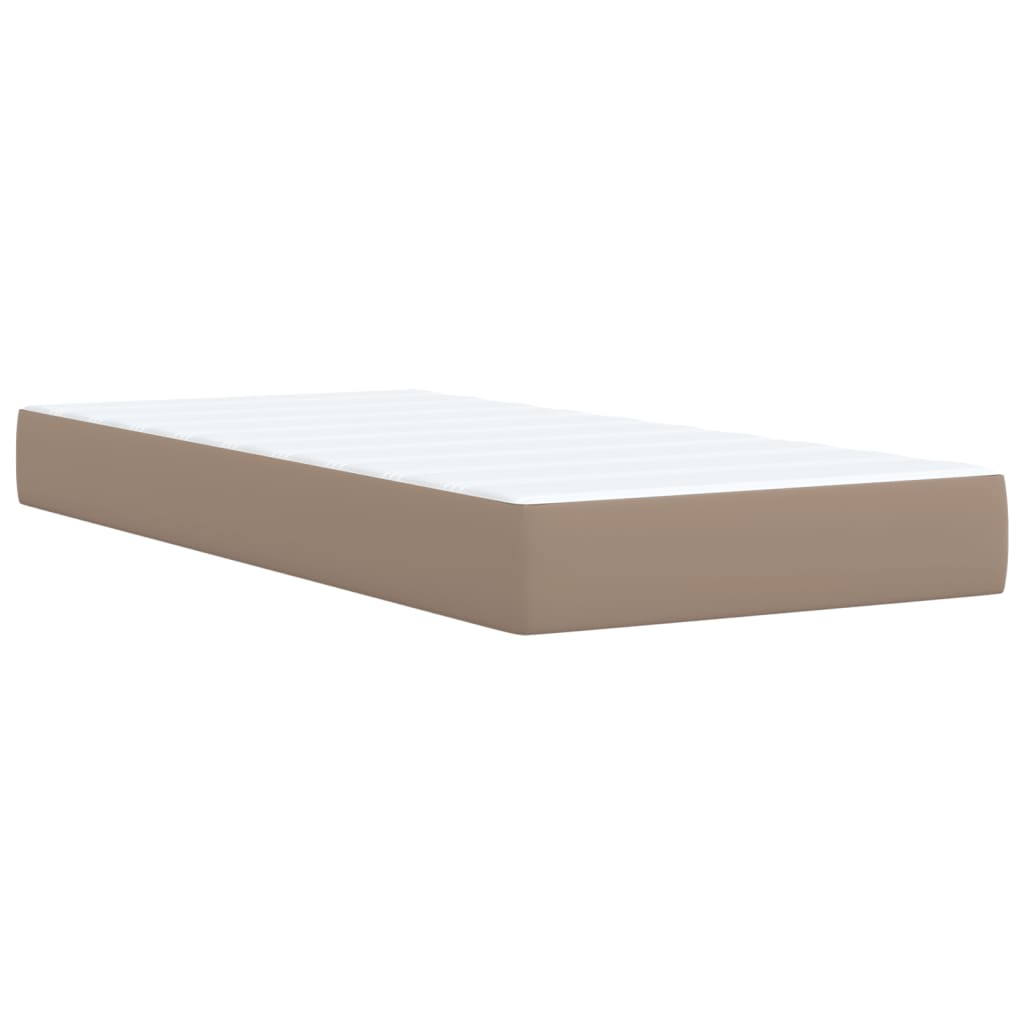 Matelas à sommier tapissier cappuccino-marron 100x200cm cuir artificiel