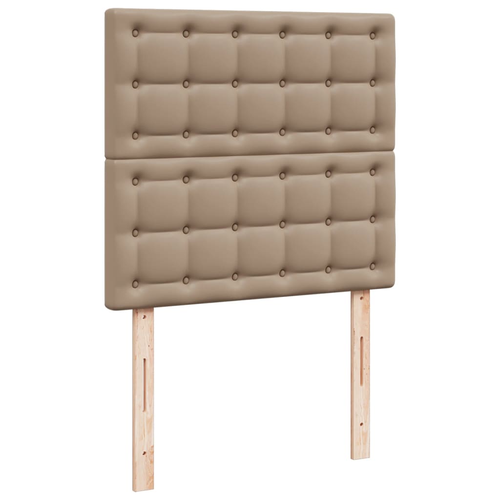 Matelas à sommier tapissier cappuccino-marron 100x200cm cuir artificiel