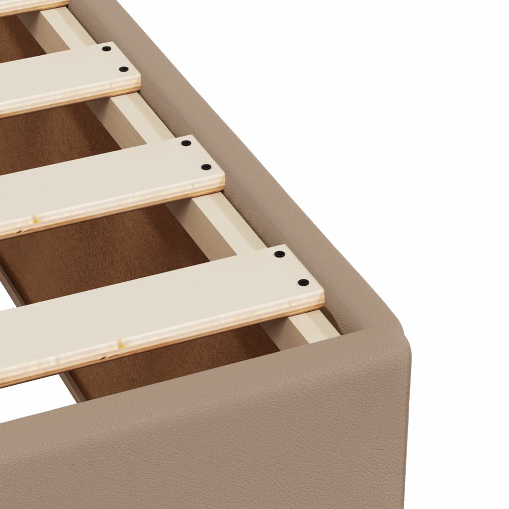 Matelas à sommier tapissier cappuccino-marron 100x200cm cuir artificiel