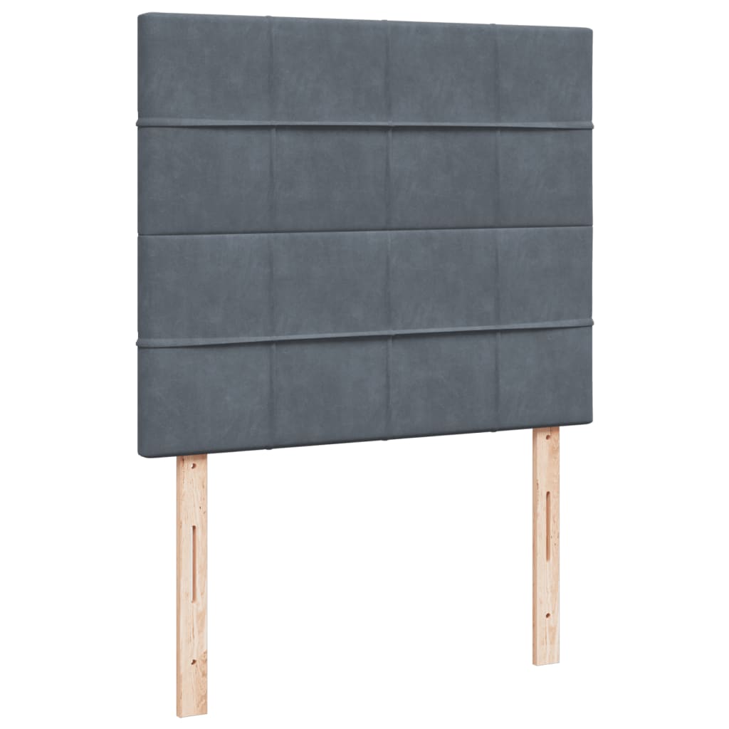 Lit à sommier tapissier avec matelas gris foncé 120x190 cm velours