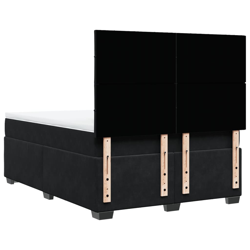 Box spring bed with mattress black 160x200 cm velvet
