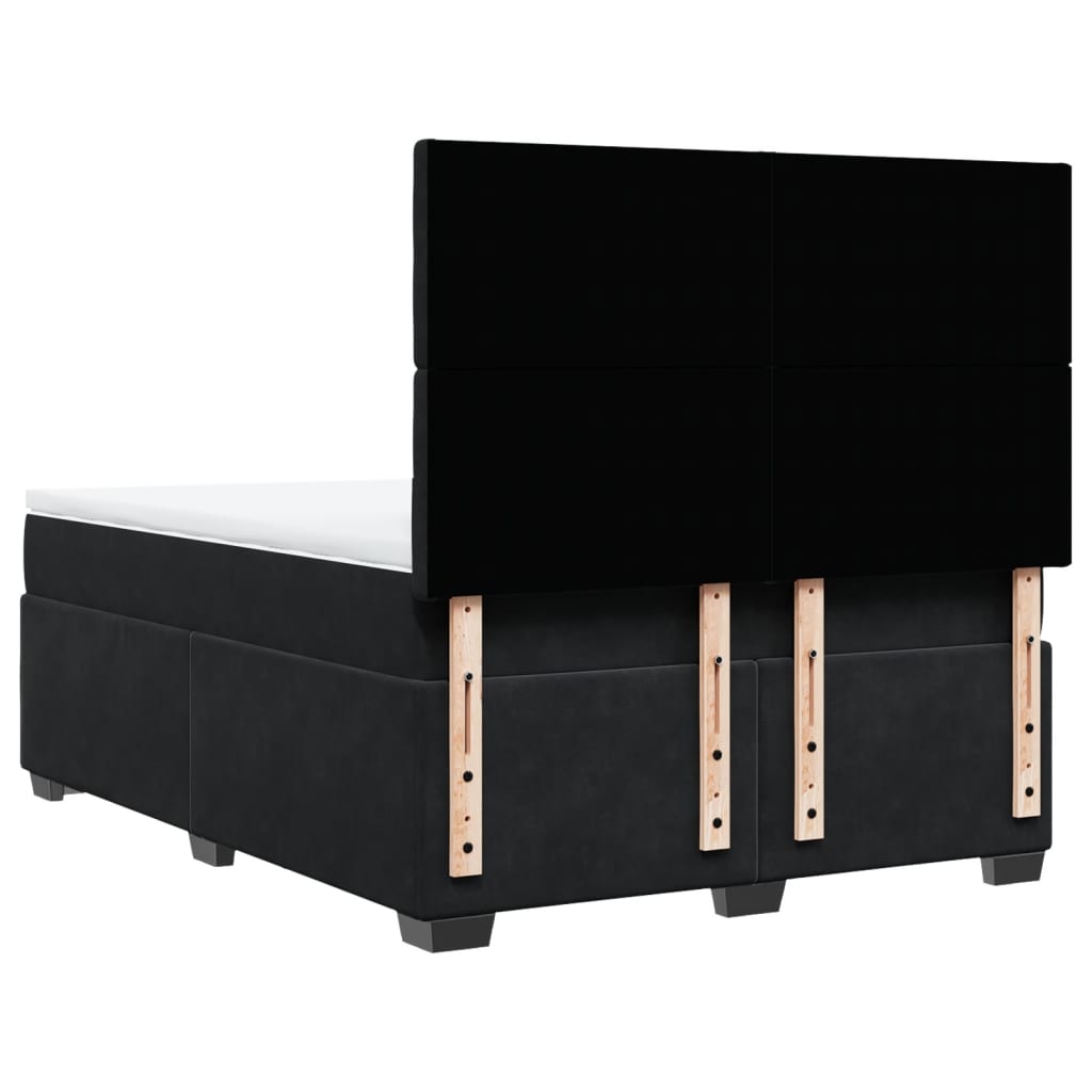 Box spring bed with mattress black 160x200 cm velvet