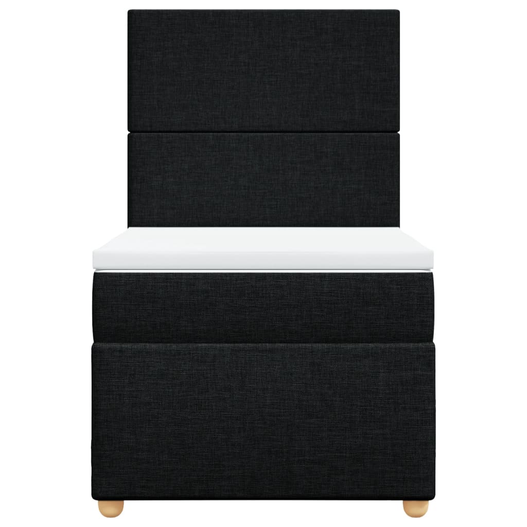 Box spring bed with mattress black 80x200 cm fabric