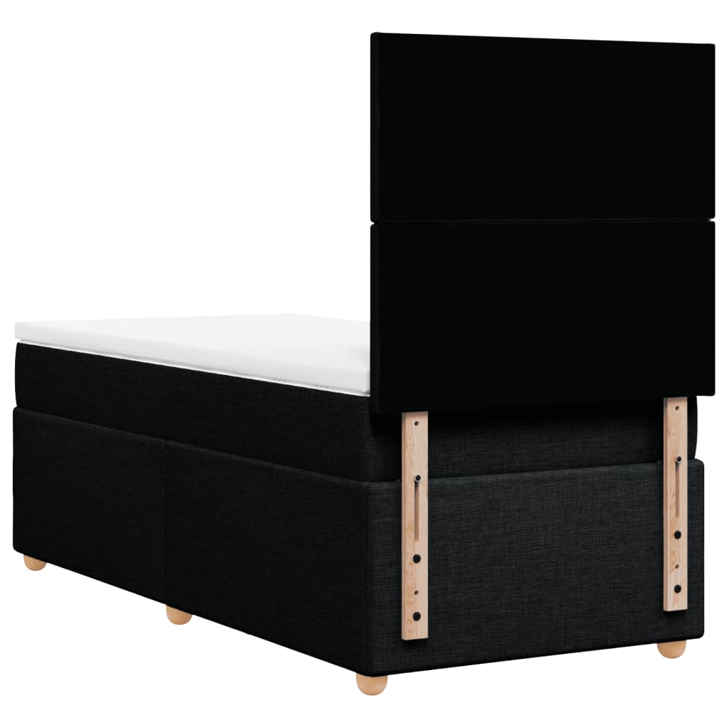 Box spring bed with mattress black 80x200 cm fabric