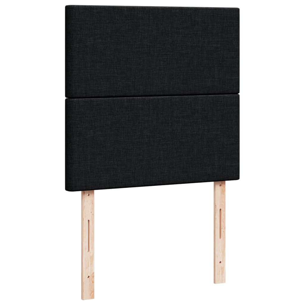 Box spring bed with mattress black 80x200 cm fabric