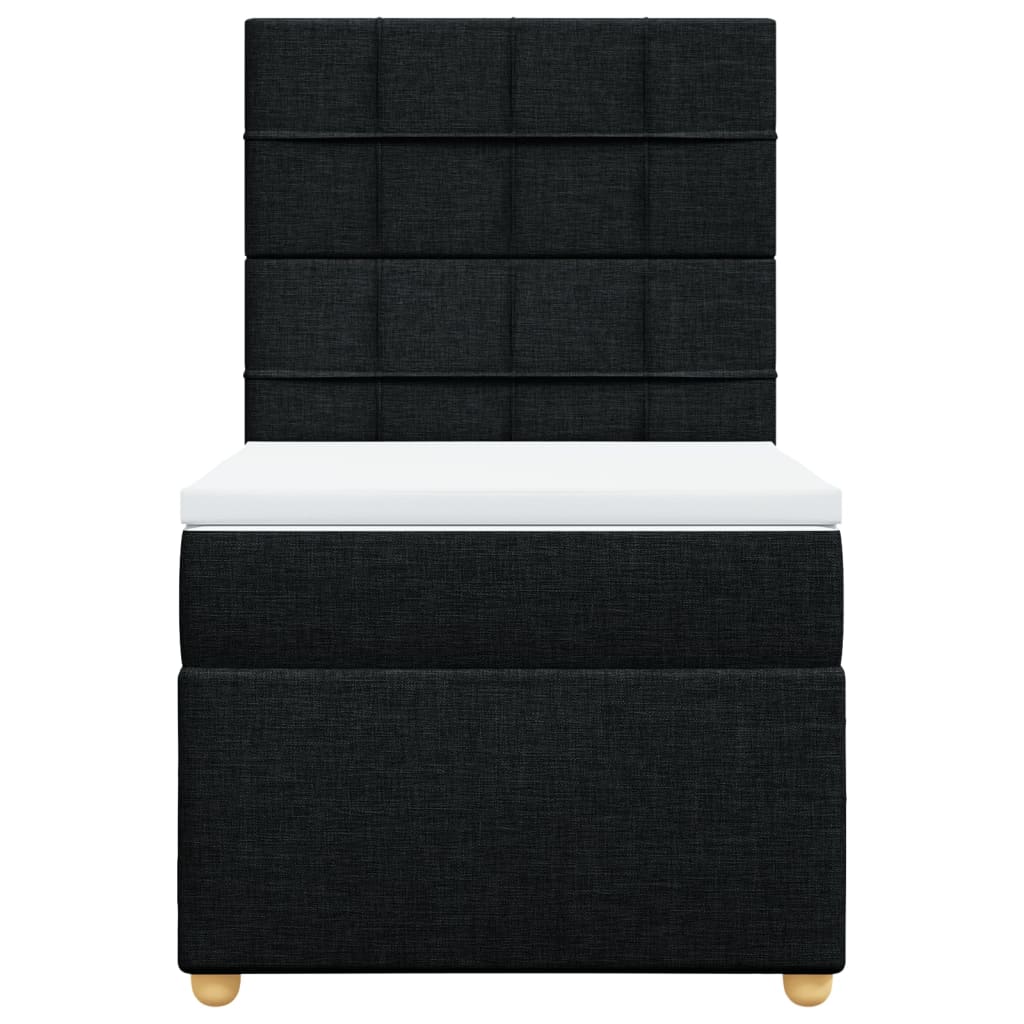 Box spring bed with mattress black 80x200 cm fabric